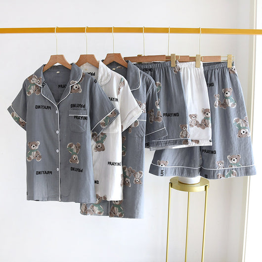 Pijama Corto para Parejas - Conjunto de Casa Cómodo para Primavera y Otoño - Image 2