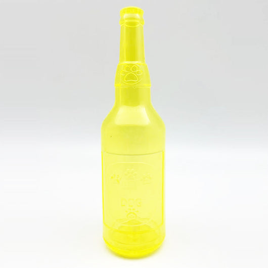 Translucent blue pet molar toy shaped like a bottle, featuring embossed paw prints and the word "DOG". - Image 13
