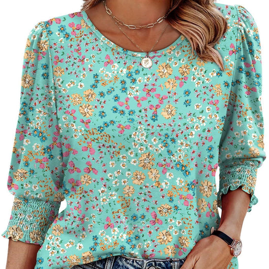 Blusa Suelta Casual con Estampado y Cuello Redondo para Mujer - Image 12