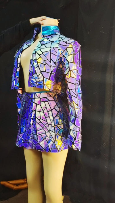 Disfraz de Jazz para Mujer con Lentejuelas Espejo Láser - Image 12