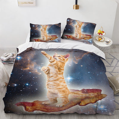 Juego de Cama Blanco con Diseño de Gato Adorable para Dormitorio de Chicas - Image 7