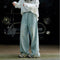 Women's Light Blue Casual Loose Pants - Relaxed and Comfortable Fit