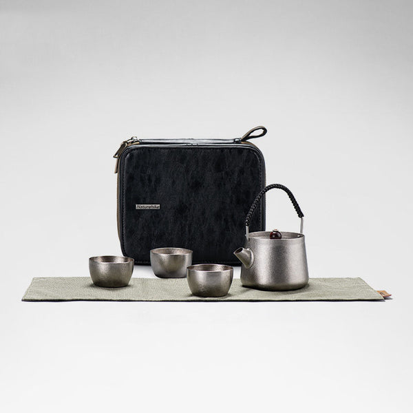 Juego de Té Titanio Wild Wind - Tetera y Tazas Portátiles para Aventuras