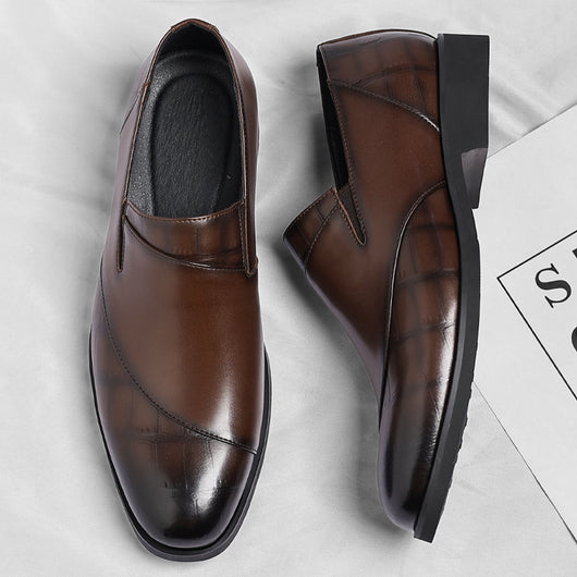 Zapatos Casuales de Cuero para Hombre - Mocasín Sin Cordones Elegante