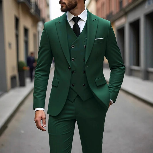 Traje de Negocios Tres Piezas Doble Botonadura para Hombre - Image 2