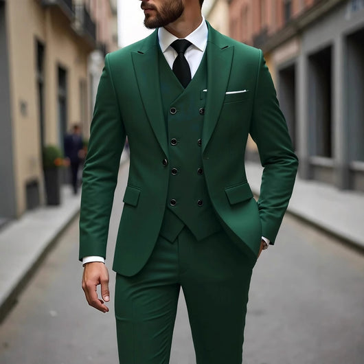 Traje de Negocios Tres Piezas Doble Botonadura para Hombre - Image 2