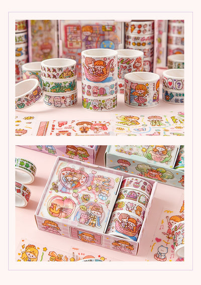 Set de Stickers Adhesivos Infantiles con Diseños Animados y Cinta Decorativa - Image 19