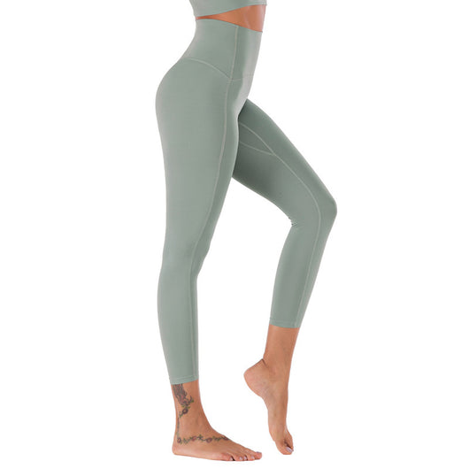 Pantalones de Yoga Cintura Alta Nude Durazno con Tecnología Anti-Transparencia - Image 3