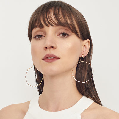 Aretes de Negocio Minimalistas con Elementos Geométricos para Mujer - Image 3