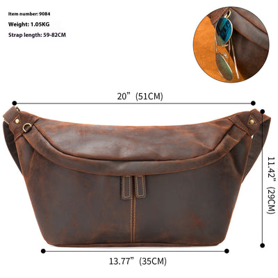 Bolso Mensajero de Cuero para Hombre - Deportivo y Outdoor - Image 3