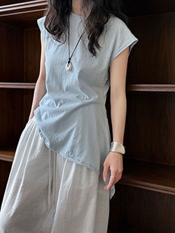 Blusa Tencel Lino Cuello Redondo Ajustada para Mujer - Image 17