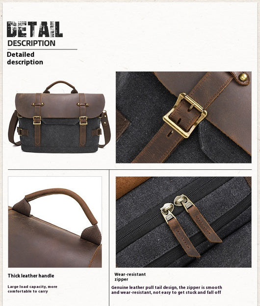 Bolsa Mensajero de Lona para Hombre - Estilo Casual - Image 10