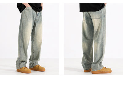 Jeans Rectos Teñidos Amarillo Barro para Hombre - Image 8