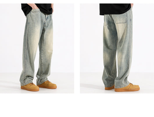 Jeans Rectos Teñidos Amarillo Barro para Hombre - Image 8