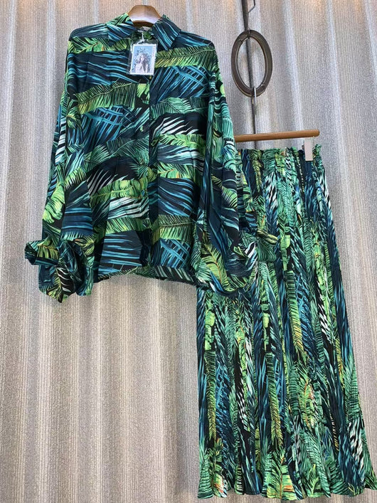 Conjunto de Dos Piezas: Blusa Estampada Personalizada + Pantalón Ancho de Cintura Alta - Image 18