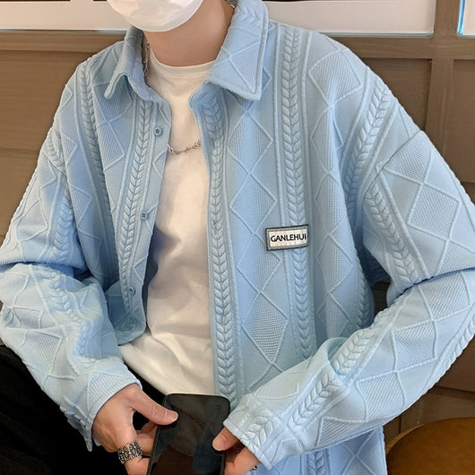 Camisa Manga Larga Hombre Tendencia Coreana Suelta - Image 14