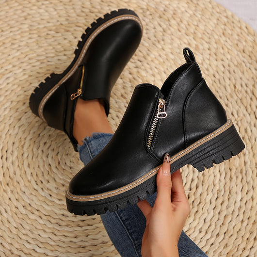 Botas de Tacón Alto Redondo para Otoño e Invierno