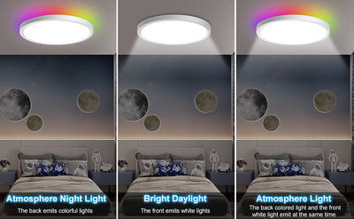 Plafón LED Dorado para Dormitorio 24W con Retroiluminación RGB Integrada - Image 16