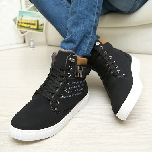Botas de Invierno para Hombre con Forro Cálido - Zapatos de Cuero y Lona Premium - Image 7