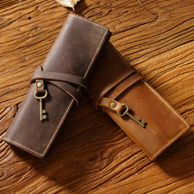 Estuche Organizador de Cuero Vintage con Cierre Enrollable - Image 16