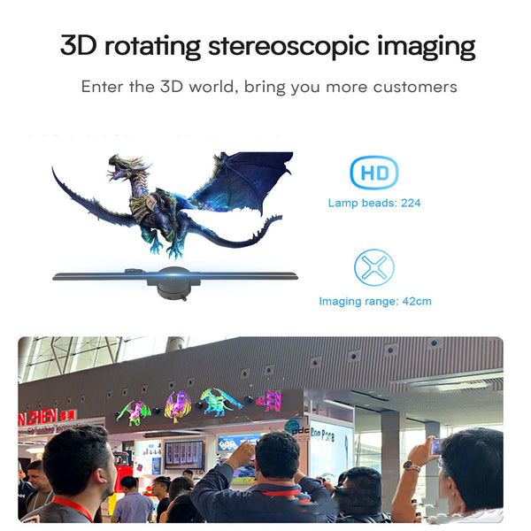 Proyector 3D Estéreo sin Gafas con Pantalla Rotatoria para Publicidad