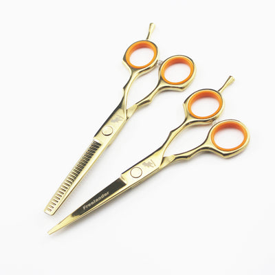 Tijeras de Peluquería Profesionales 5.5" con Mango Dorado Simétrrico - Image 2
