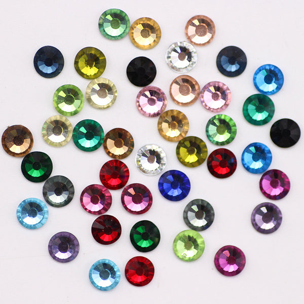 Diamante de Cristal Facetado con Base Plana - Colores Variados