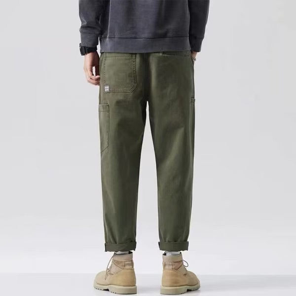 Pantalones de Trabajo Clásicos de Cintura Media Corte Recto