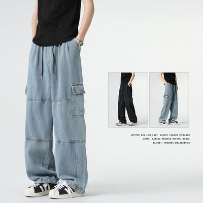 Pantalones Rectos con Pliegues y Paneles Laterales para Hombre - Image 3
