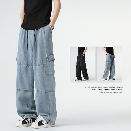 Pantalones Rectos con Pliegues y Paneles Laterales para Hombre - Image 3
