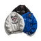 Men's Thick Coat with Peak Lapel and Clown Embroidery