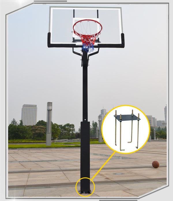 Aro de Baloncesto Ajustable Enterrado con Manivela Manual