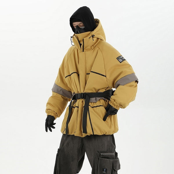 Abrigo Acolchado para Hombre con Capucha y Detalles en Contraste