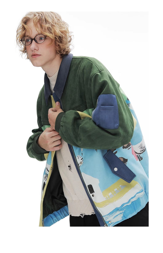 Chaqueta de Gamuza Estilo Retro Patchwork para Hombre - Image 20