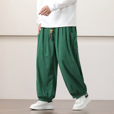 Pantalones Harem de Pana Otoño Estilo Chino para Hombre - Image 8