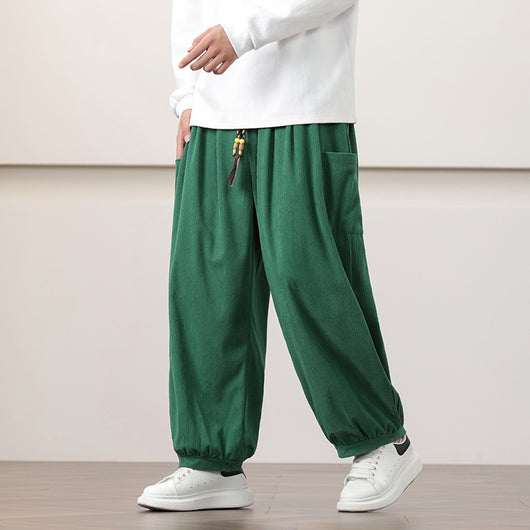 Pantalones Harem de Pana Otoño Estilo Chino para Hombre - Image 8