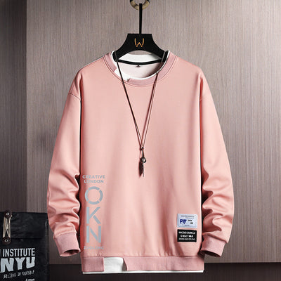 Sudadera Hoodie Casual para Hombre con Diseño de Dos Piezas y Estampado de Letras - Image 5