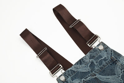 Pantalón Denim con Tirantes y Estampado Floral para Hombre - Image 18