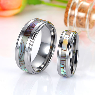 Anillos de Pareja con Incrustación de Tungsteno - Diseño Minimalista y Romántico - Image 2