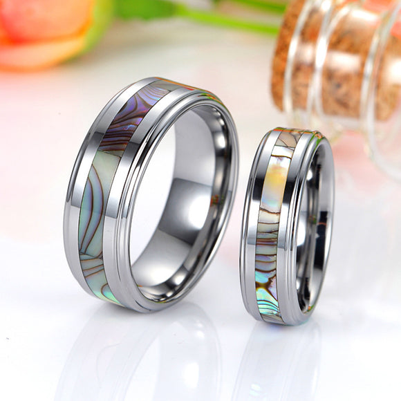 Anillos de Pareja con Incrustación de Tungsteno - Diseño Minimalista y Romántico