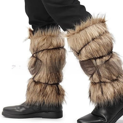 Traje Vikingo Completo con Capa, Chal y Botas de Lana Artificial - Image 9