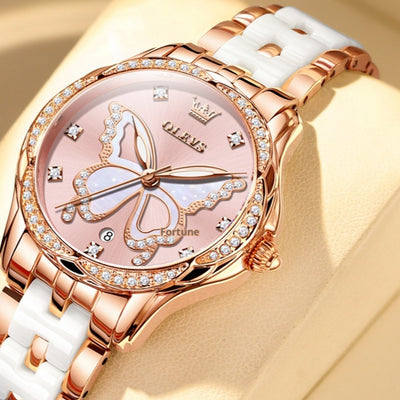 Reloj de Cuarzo para Mujer con Banda Cerámica Luminosa e Impermeable - Image 3