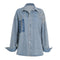 Chaqueta Camisa Denim Lavado Irregular Oversize