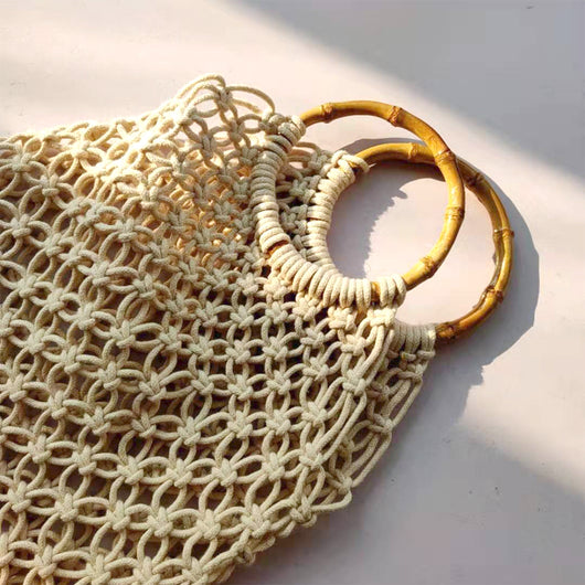 Bolsa Tejida de Algodón y Lino - Image 5