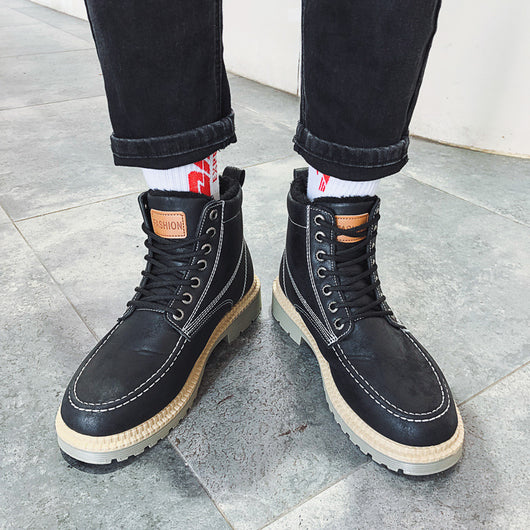 Botas de Trabajo Retro con Suela Gruesa para Hombre - Image 9