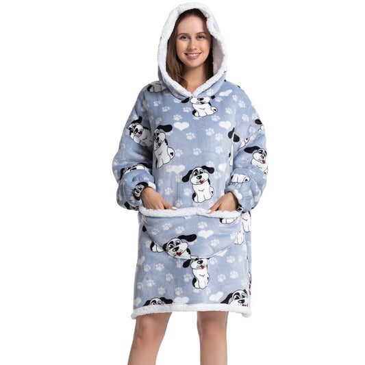 Pijama Sudadera con Capucha y Manta - Abrigo Cálido Versátil