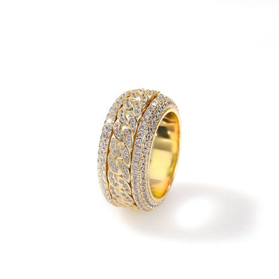 Anillo Cubano Giratorio Hip Hop con Microcircones - Image 7
