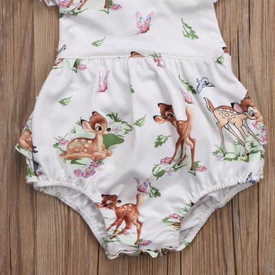 Conjunto de Verano para Bebé Niña con Venado Cartoon y Diadema con Lazo - Image 5