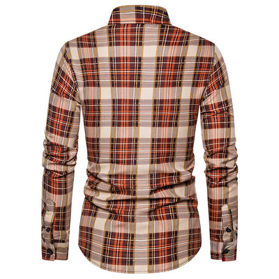 Camisa Casual Estampada Slim Fit Cuello Solapa Manga Larga para Hombre - Image 11