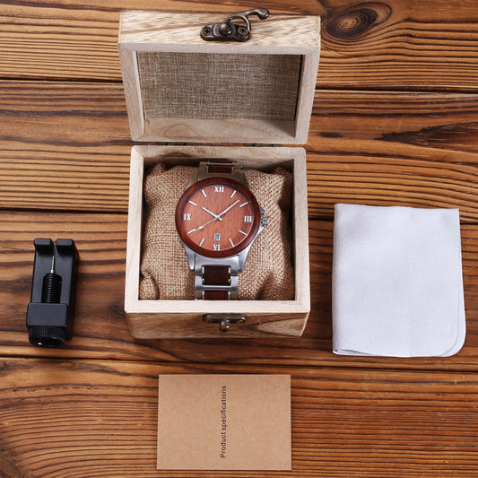 Reloj de Cuarzo para Hombre en Madera - Resistente al Agua - Image 2